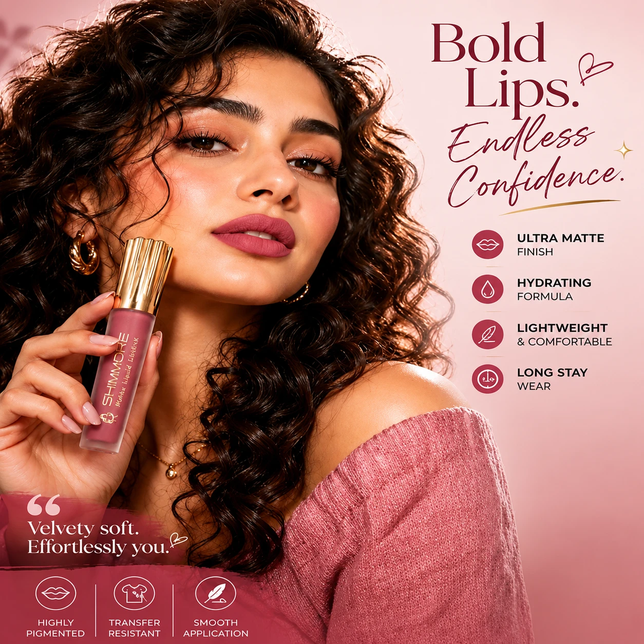 24 Hrs Non-Trasfer Velvet Matte Liquid Lipstick (4.5 ml)
