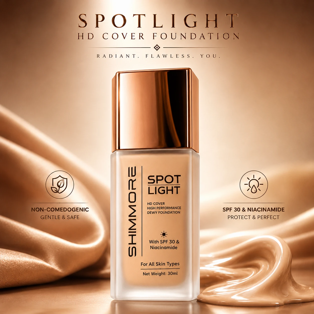 Spot Light High Coverage Dewy Foundation (Non Comedogenic)